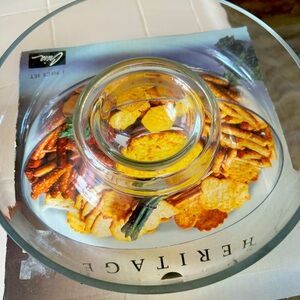 Glass Chip and Dip Party Platter